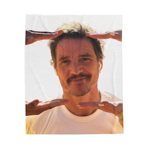 Pedro Pascal Velveteen Plush Blanket - Snuggly Microfiber Blanket for Cozy Nights, Pedro Pascal Fan Gift, Comfy Throw Blanket, Soft Fleece