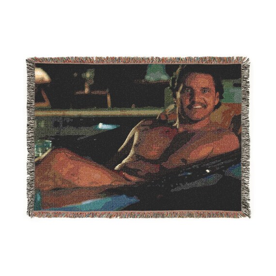Pedro Pascal Shirtless Woven Blanket, Cozy Fall Blanket Gift for Fans, Soft Movie Star Throw, Unique Pop Culture Tapestry, Warm TV Actor