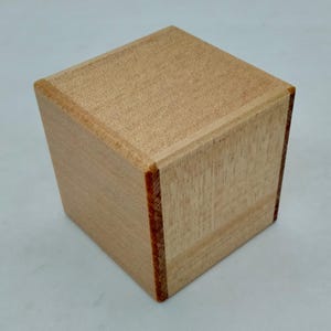 4 steps Agathis wood 2 sun cube (2.2inch/5.5cm) Japanese Puzzle box (Himitsu-bako) by Hiroyuki Oka