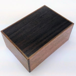 14 steps Rosewood/Walnut wood 4 sun (4.5inch/115mm) Japanese Puzzle box (Himitsu-bako) by Hiroyuki Oka