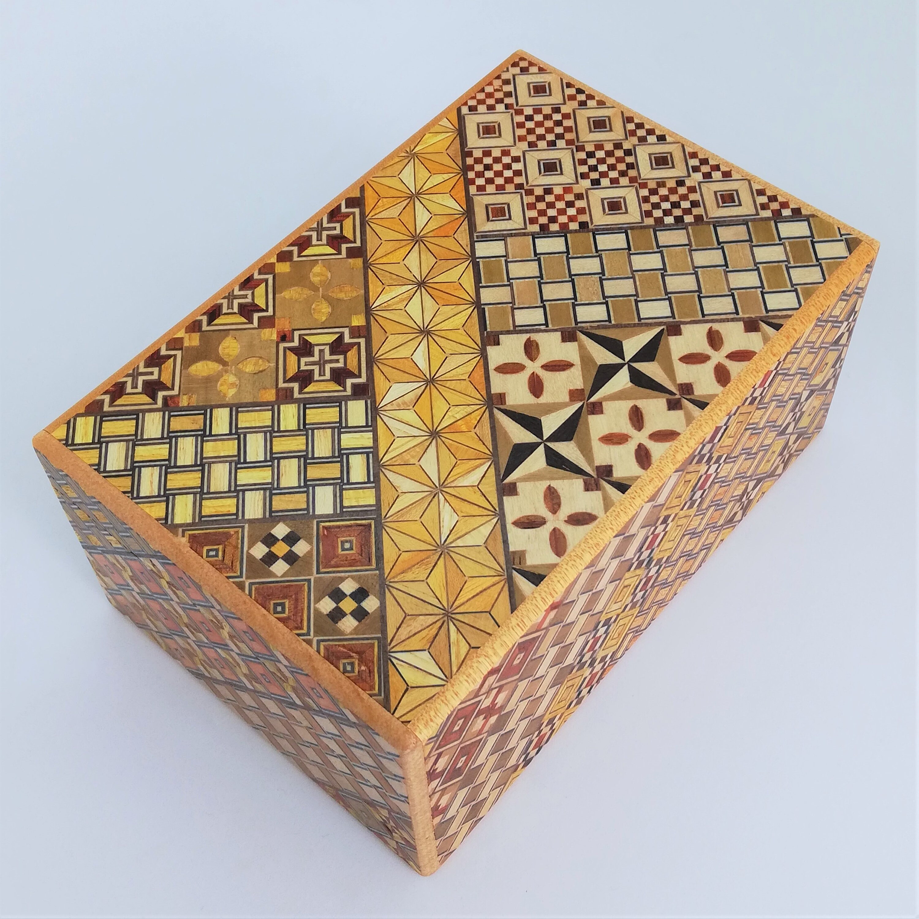 12 steps Yosegi 5 sun 6inch/150mm Japanese Puzzle box Etsy