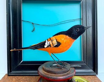 Textile Sculpture Baltimore Oriole Bird