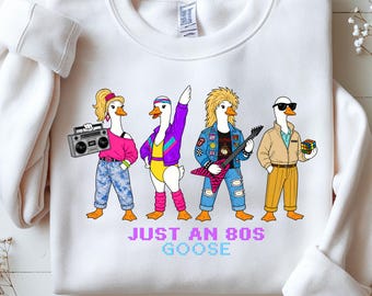 Camiseta divertida y retro con diseño de ganso de los 80 para sublimación (descarga digital)