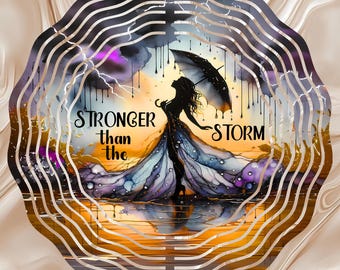 Diseño de sublimación inspirador de molinillo de viento: Más fuerte que la tormenta (descarga digital)