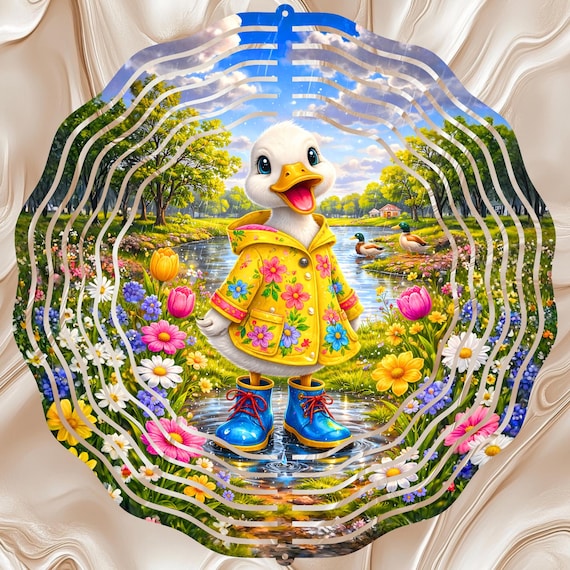 Rain Goose Funny Floral 12'' Wind Spinner Sublimation Design Digital Download