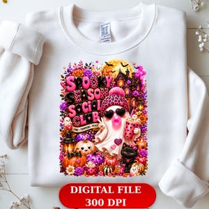 Spooky Season Social Club Halloween T-Shirt PNG Cute Pink Ghost Design Coquette Halloween Graphic Tee Digital Download