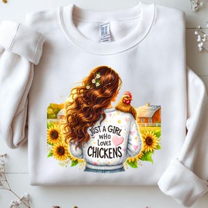 Nur ein Mädchen, das Hühner liebt Png Sublimations-T-Shirt Entwurf Sofortiger Downlod Huhn-Liebhaber Bauernhofleben-Landmädchen