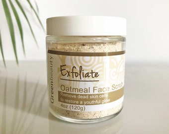 Oatmeal facial scrub, exfoliating scrub, exfoliating face scrub, sugar scrub, oatmeal scrub, natural face scrub for smooth