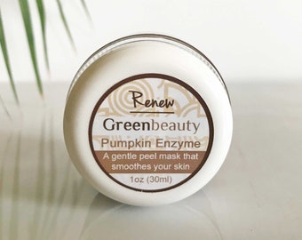 Pumpkin enzyme mask, 1oz, fermented pumpkin mask, exfoliating enzyme peel, facial mask with fermented Sea Kelp and pumpkin, face mask