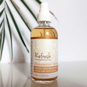 Rosewater Facial Toner: Hydrating Mist for Dry Skin (4oz)