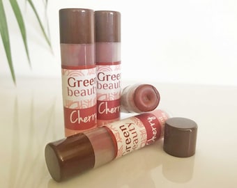 Moisturizing lip tint, Cherry, natural lip balm, colored lip balm, sheer lip tint, natural cosmetics, natural makeup, tinted balm lip color