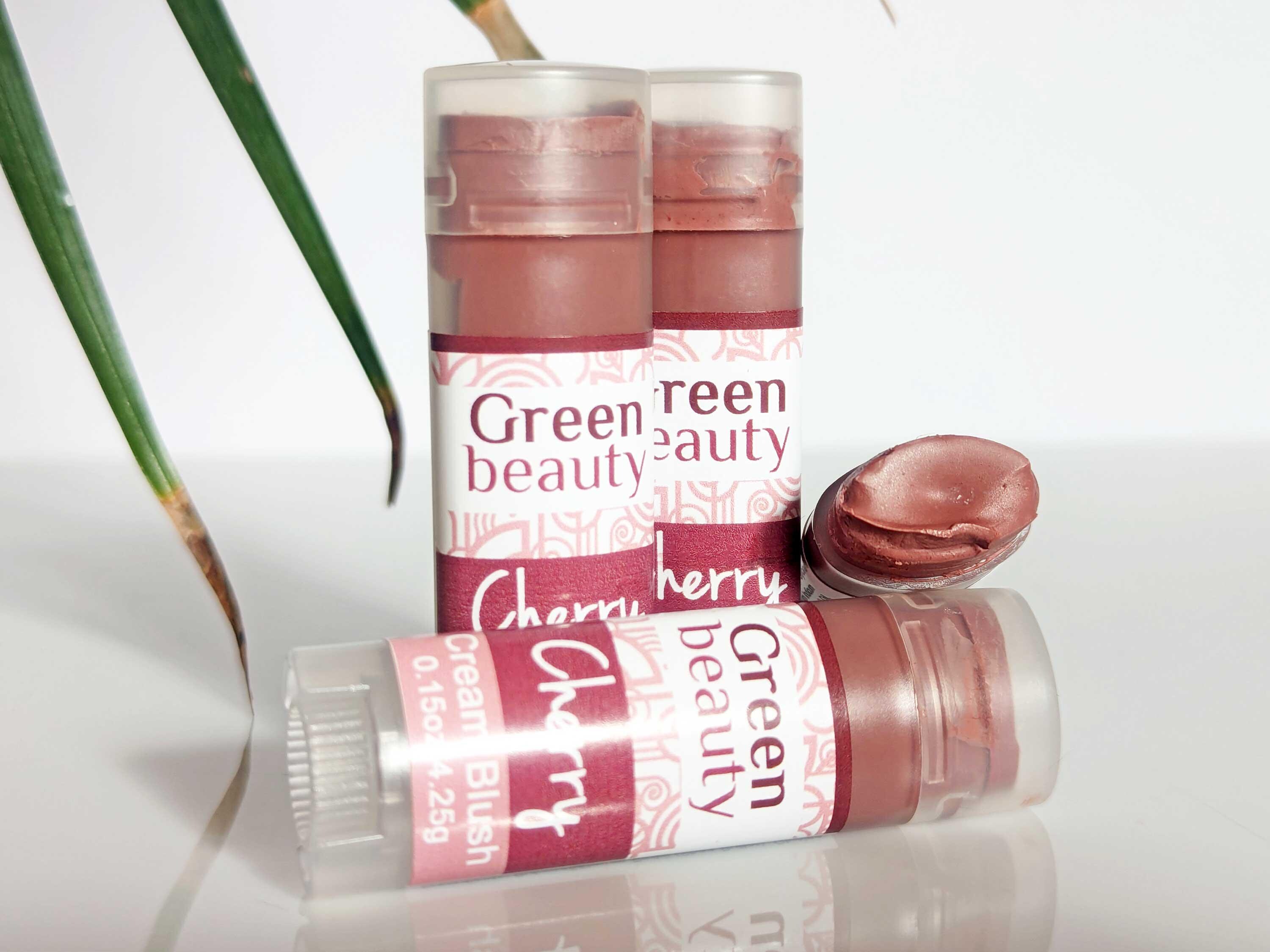 Cherry Cream Blush Stick: Natural Makeup, Subtle Glow (0.15oz)