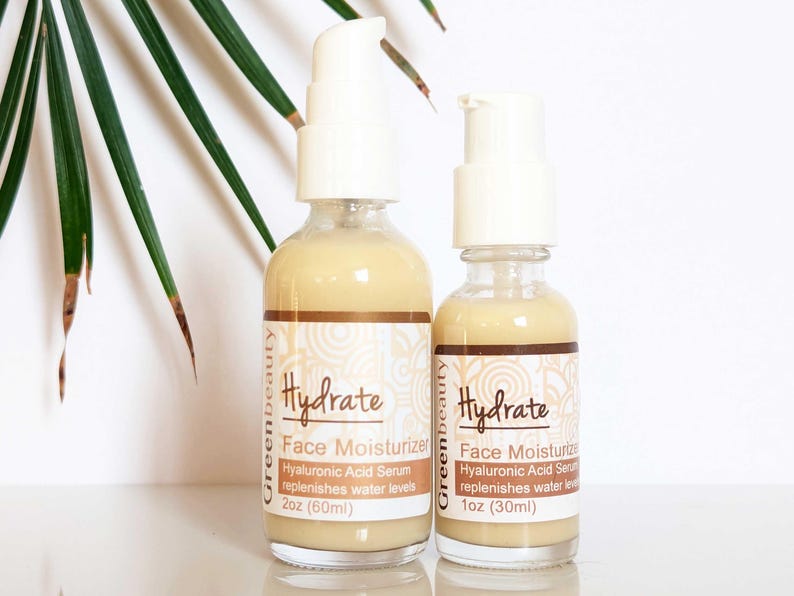 Non-greasy Hyaluronic Acid Moisturizer for face. The Serum has clear, fast-absorbing texture that works as a perfect hydrating base under makeup.