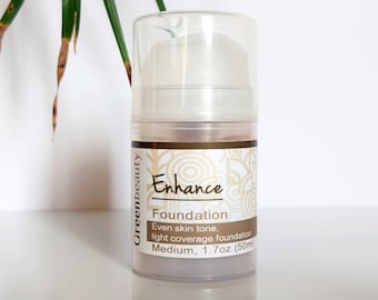 Natural Cream Foundation for a Healthy Sun-fresh Glow and a Polished look. Medium Shade, 1.7oz