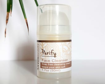 Creamy Face Cleanser – Natural Cleansing Cream and Makeup Remover for Dry Mature Skin,  (1.7oz)