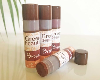 Colored lip balm, Brown lip tint, natural lip balm, natural makeup, moisturizing lip balm, sheer lip color, natural mineral makeup, YLBB