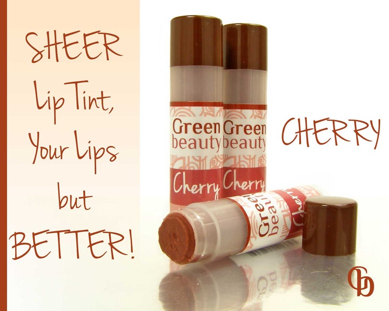 Lip Tint Cherry Natural Lip Balm Tinted Lip Balm Sheer Lip Etsy