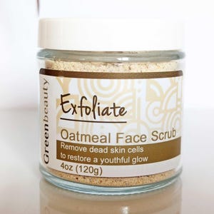 Oatmeal Face Scrub: Natural Exfoliating Sugar Scrub (4oz)