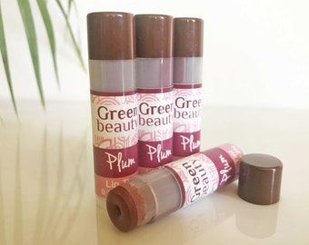 Colored lip balm, Plum, natural lip balm, lip tint, sheer lip tint, moisturizing lip balm, natural makeup, mineral makeup, cosmetics, YLBB