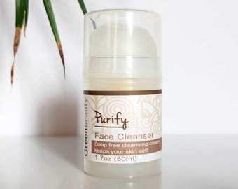 Gentle Cream Cleanser, Soap free Cleansing Milk for Mature Skin, Natural Makeup Remover, 1.7oz