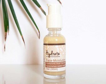 Hyaluronic Acid Face Serum: Natural Anti-Aging Moisturizer with Bio-fermented Sea Kelp (1oz)