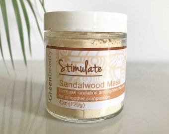 Sandalwood face mask, 4oz, sandalwood mask, cleansing mask, purifying mask, exfoliating mask, all skin types, dry, normal, oily, natural