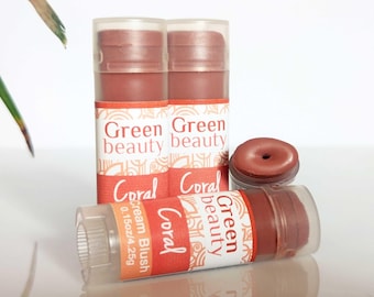 Coral Cream Blush Stick: Natural Mineral Makeup