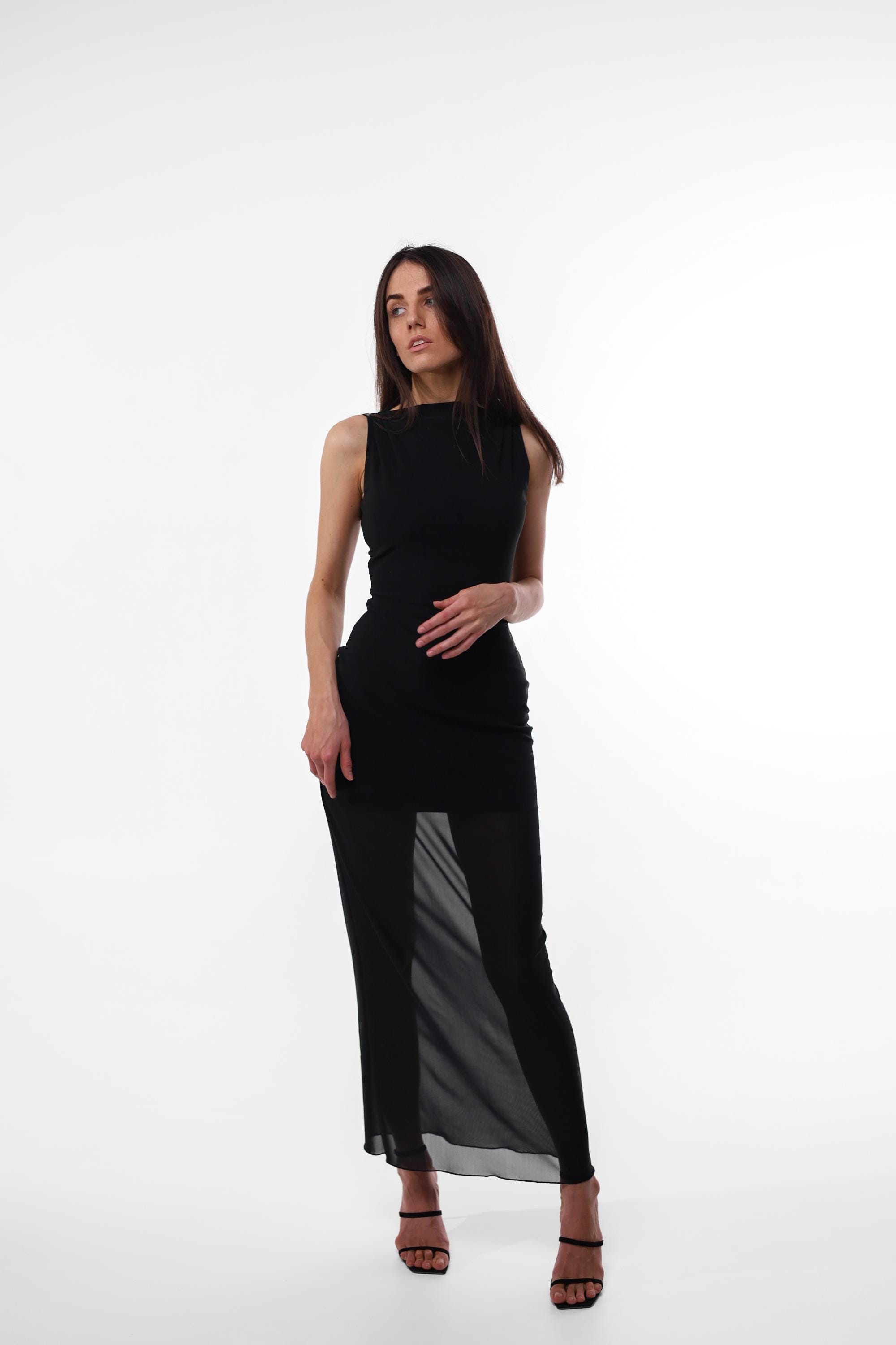 chinese dress ladies Nightingale Sheer Cover Up Dress (Black) main image 0