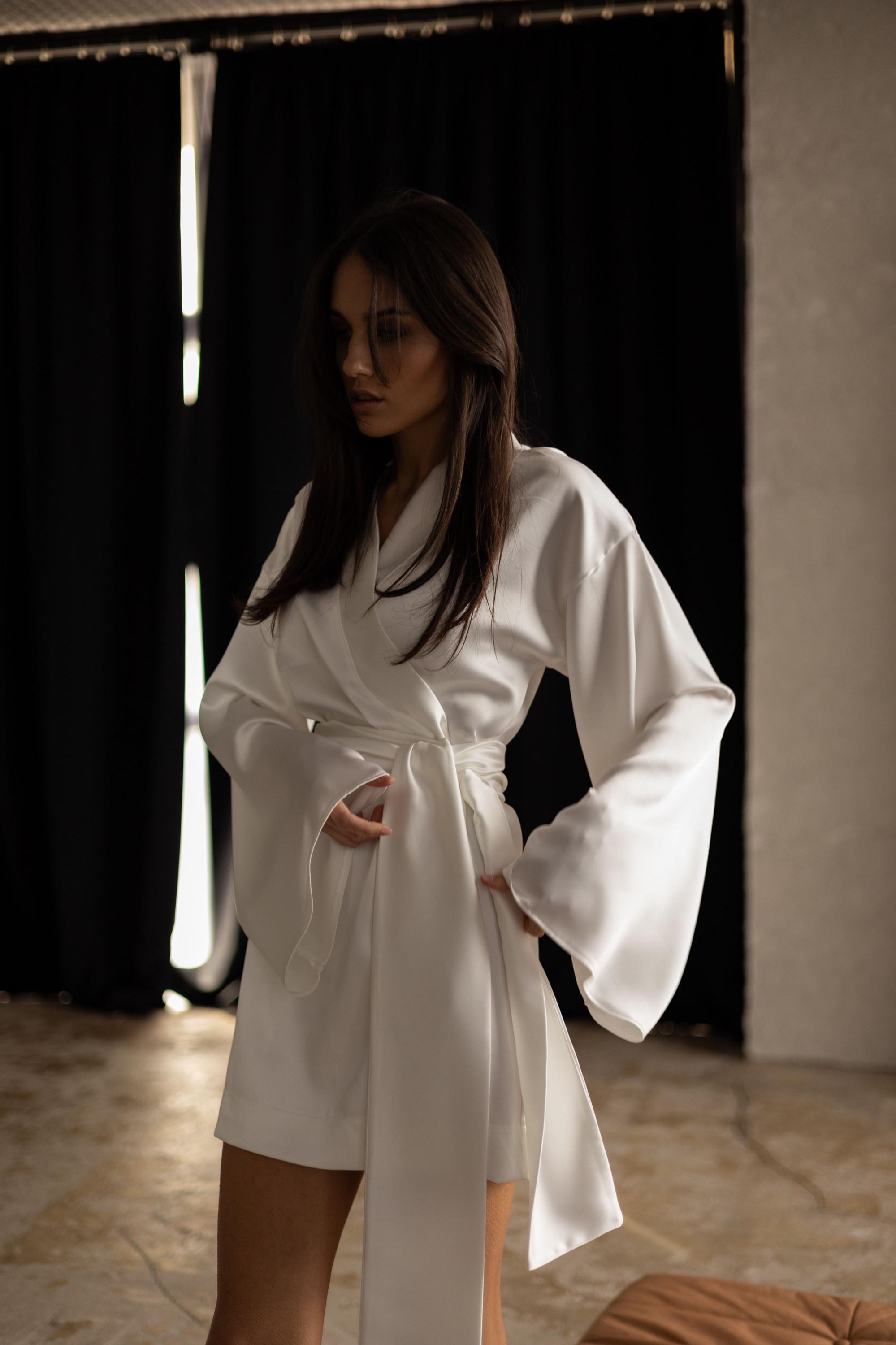 cream kimono dress Kimono Dress Gobi Print Cream & Chocolate TENCEL Lyocell Ltd. eik ai