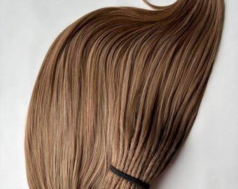 Natural Brown Straight DE Dreads, Synthetic Dread Extensions, Braid-In Hair