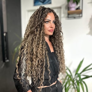 Brown Ombre Curly Synthetic Dreads: Boho Festival Hairstyle