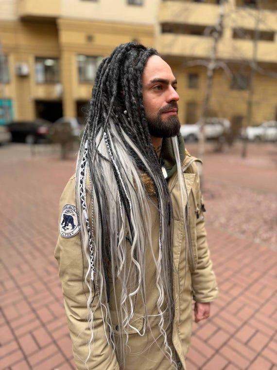 Cabelo Rastafari Masculino Dread Masculino Branco Extensões De