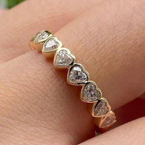 Gold Eternity Ring Setting, Scalloped Diamond Band, Empty Semi Mount Wedding Band, Stackable Gold Ring for Women