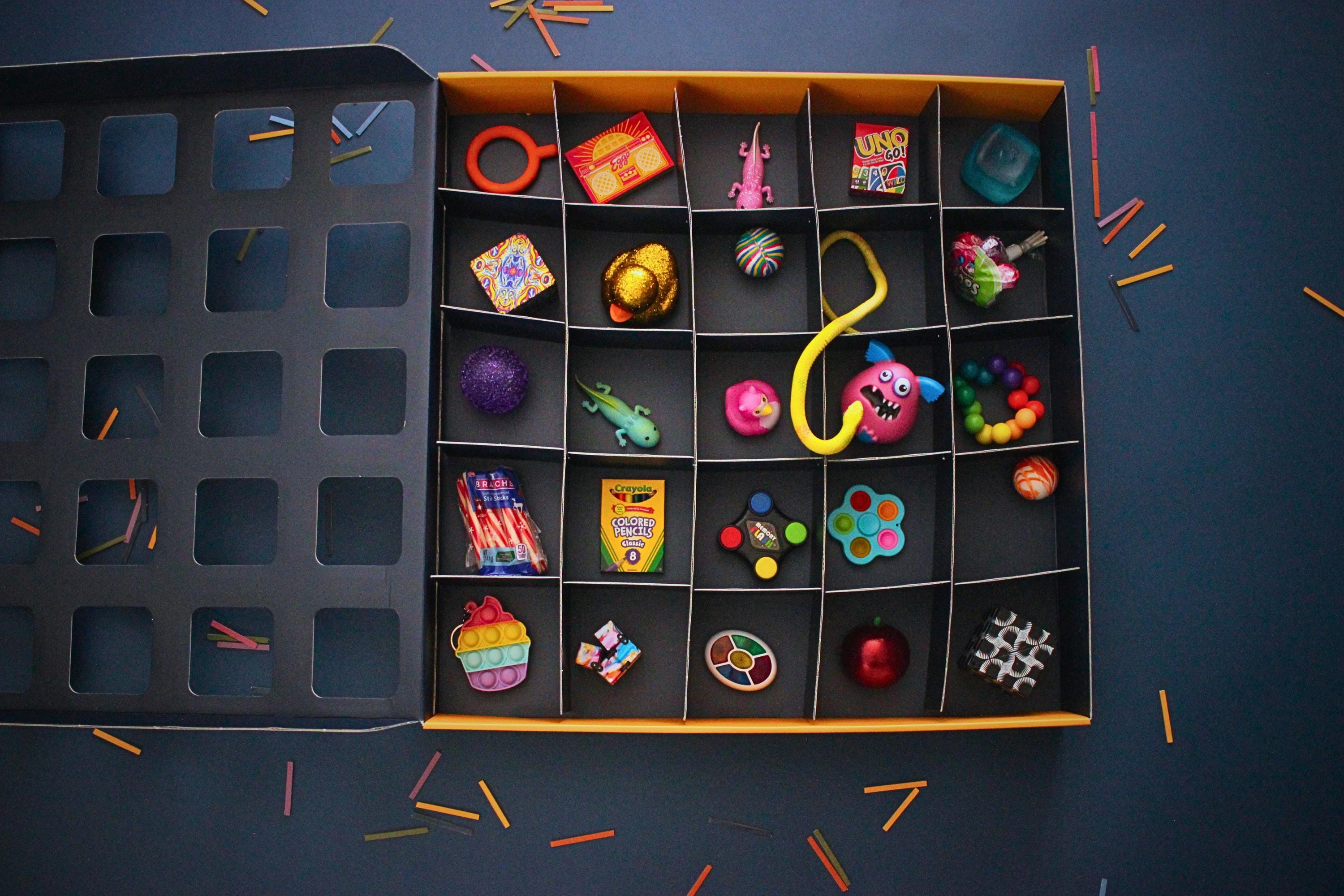 Blue Reusable Punch Game Box: DIY Countdown, Party Favor, Pinata ...