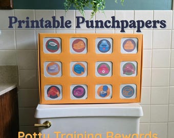 Afdrukbaar ponspapier zindelijkheidstraining – beloningstabelalternatief voor punchbox