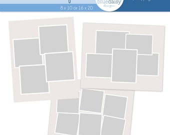 12 x 12 storyboard template four photos photoshop file for etsy