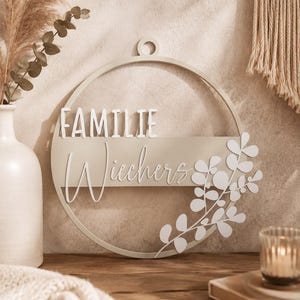Personalisiertes Schild mit Familienname - Willkommen Schild - Tür- & Fensterschild - Namensschild - Geschenk Einzug - Deko Loop - 3D Druck