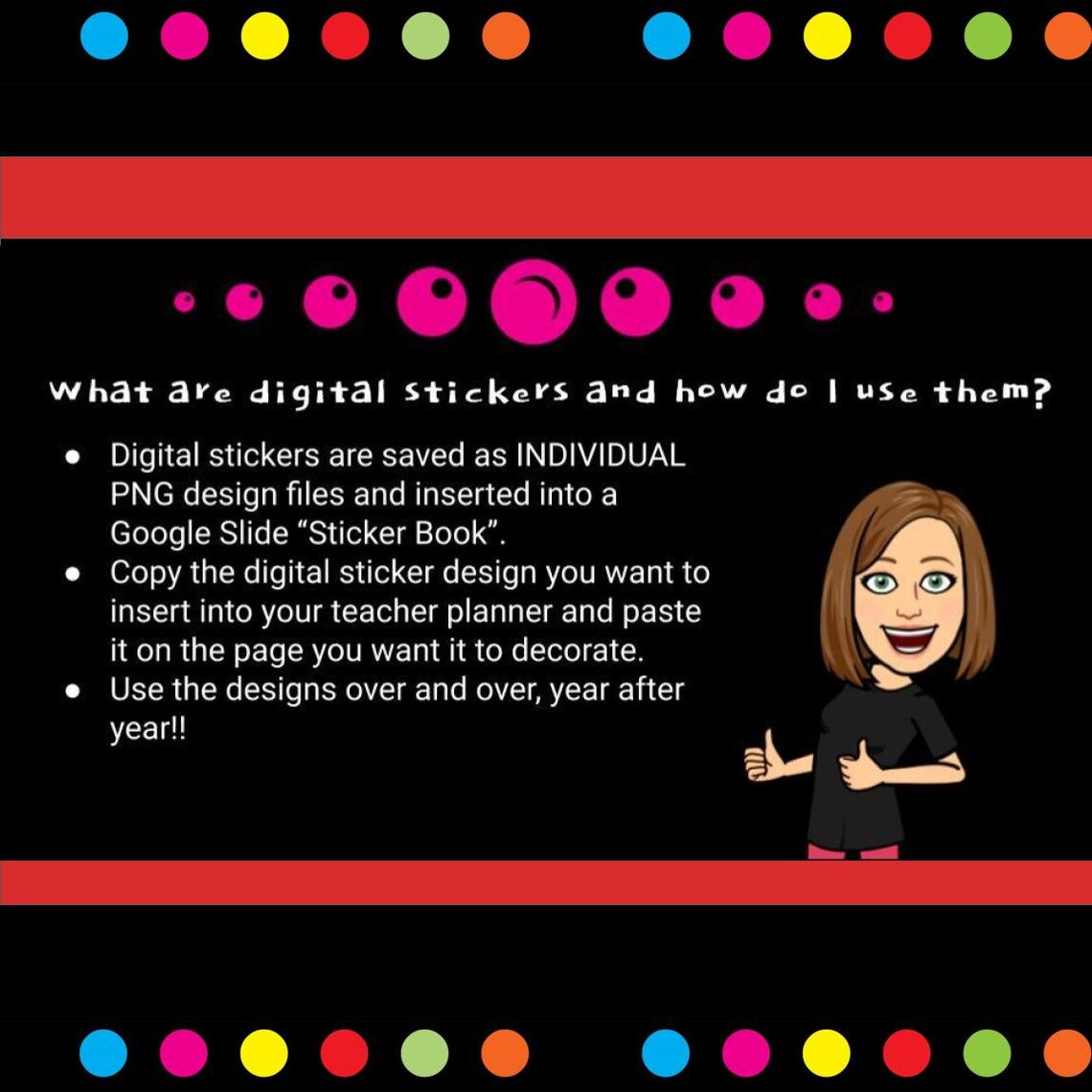 DIGITAL Stickers for GOOGLE Slides Use with a Digital Etsy