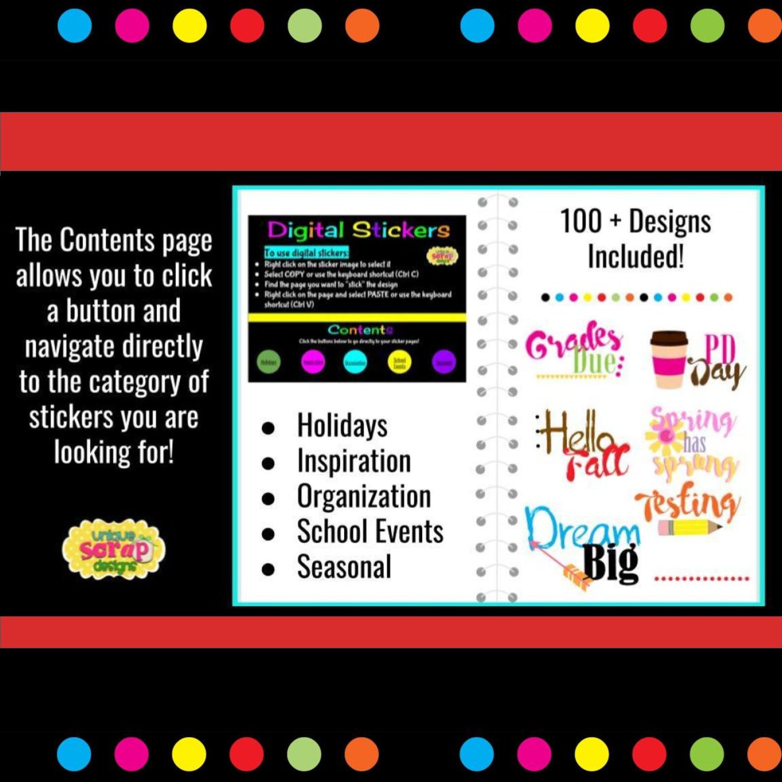 DIGITAL Stickers for GOOGLE Slides Use with a Digital Etsy