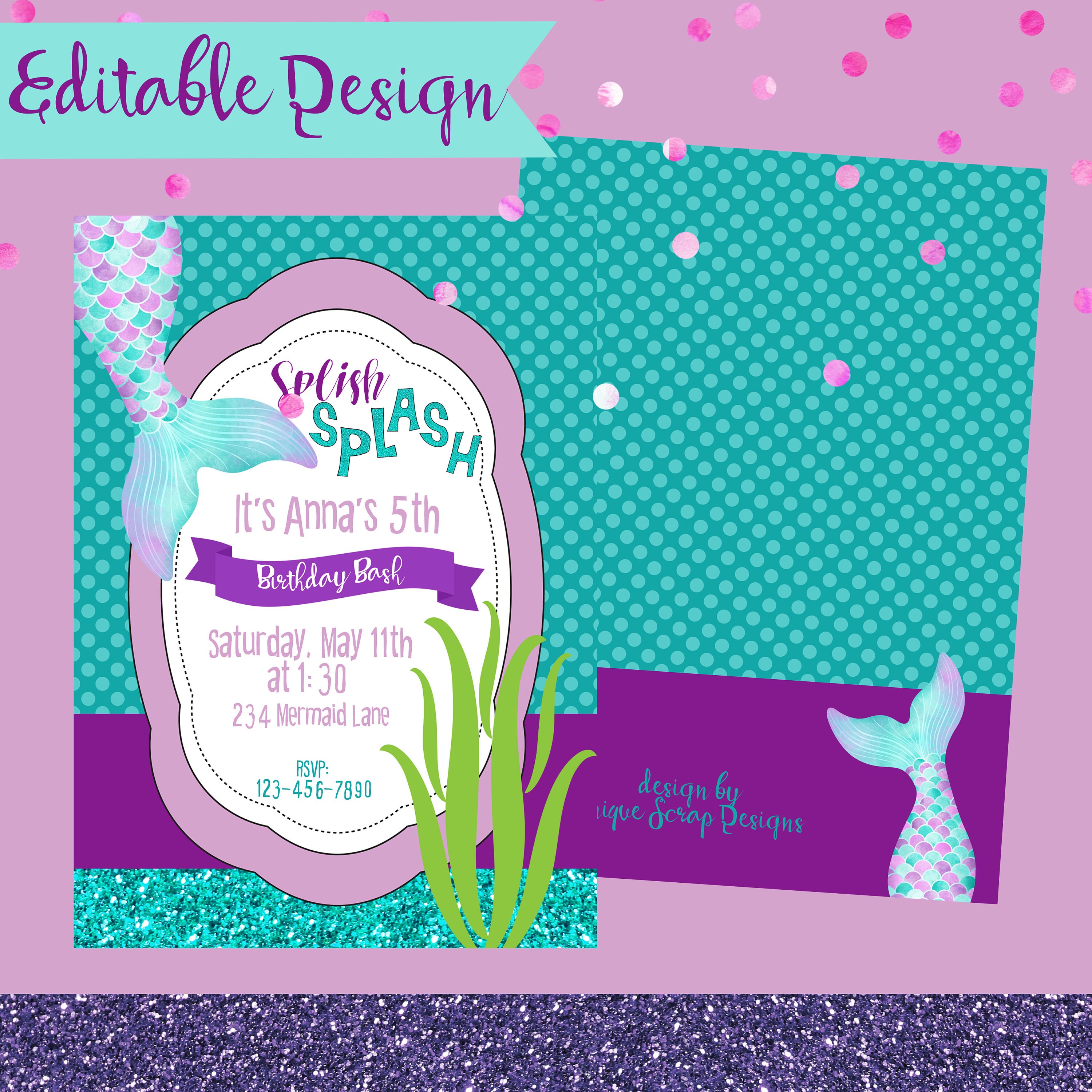 Editable and Printable Invitation / Digital Download / Party Etsy