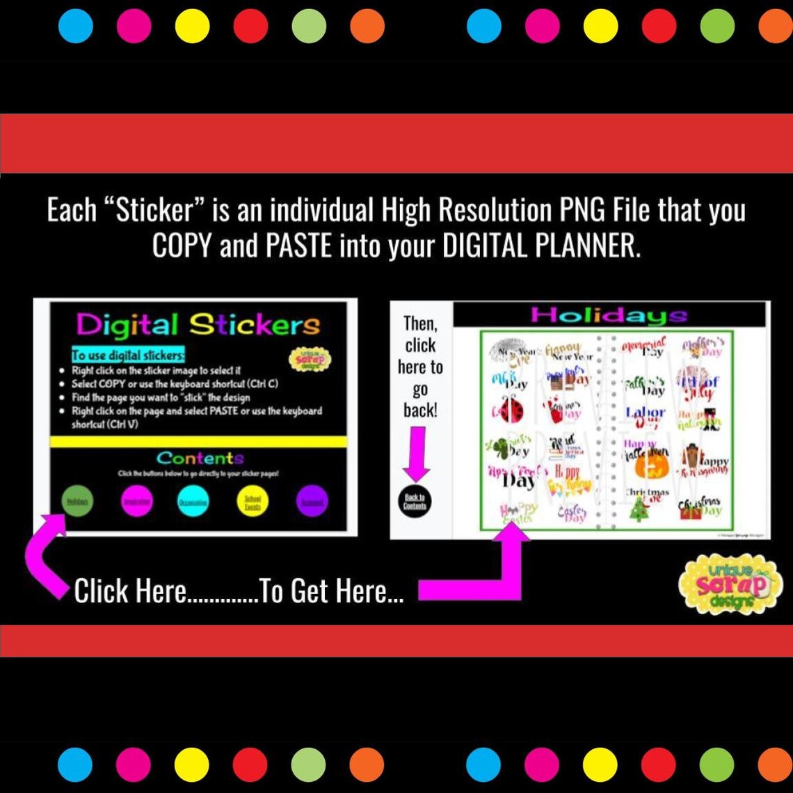 DIGITAL Stickers for GOOGLE Slides Use with a Digital Etsy
