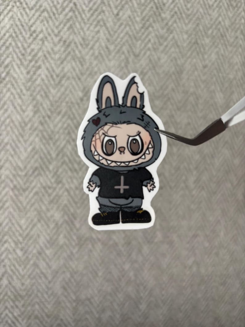 Emo Labubu Vinyl Sticker Cute Goth Aesthetic Waterproof Decal for ...