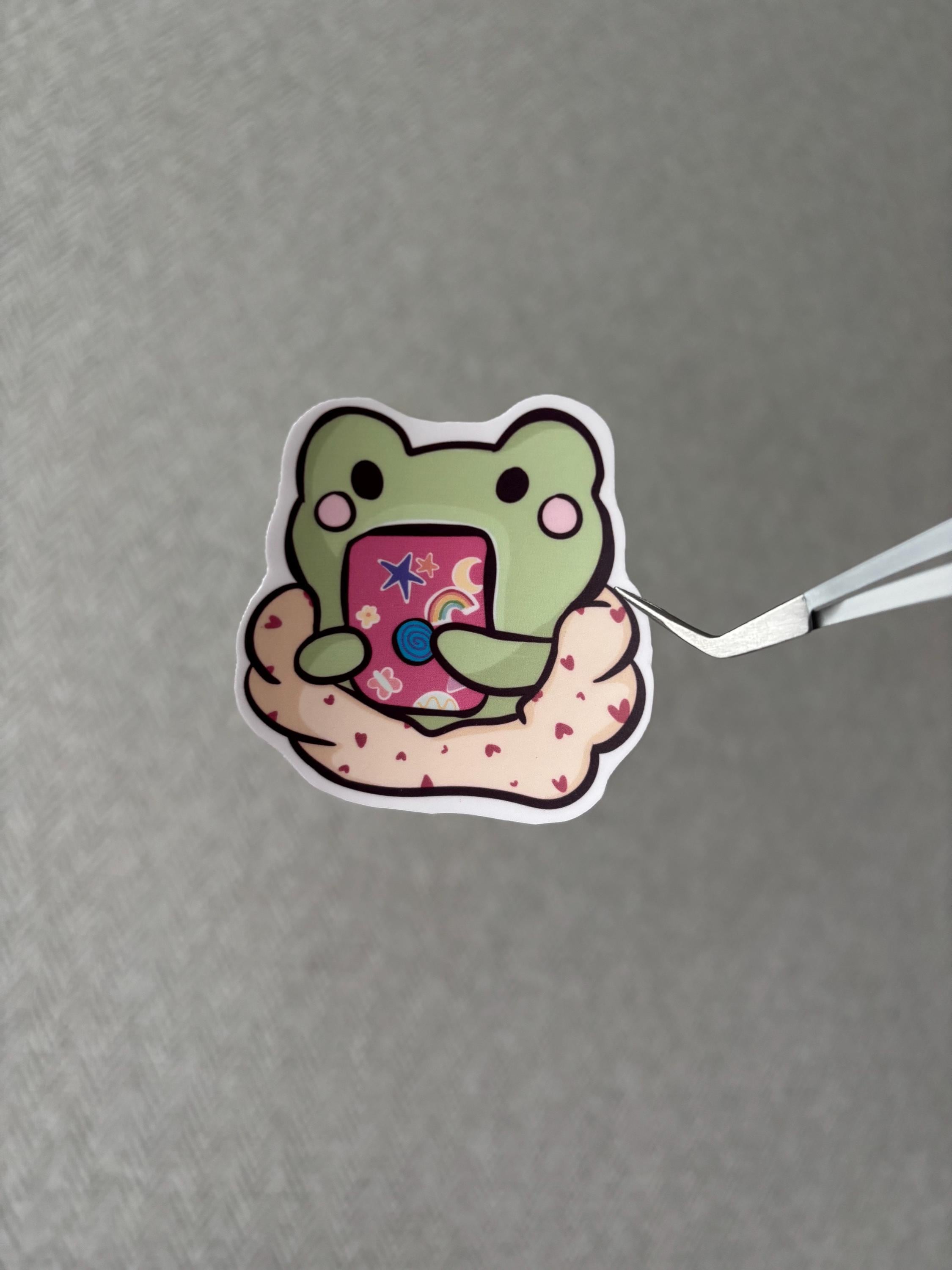 Kawaii Frog Sticker: Hand-drawn Waterproof Vinyl Decal - Etsy