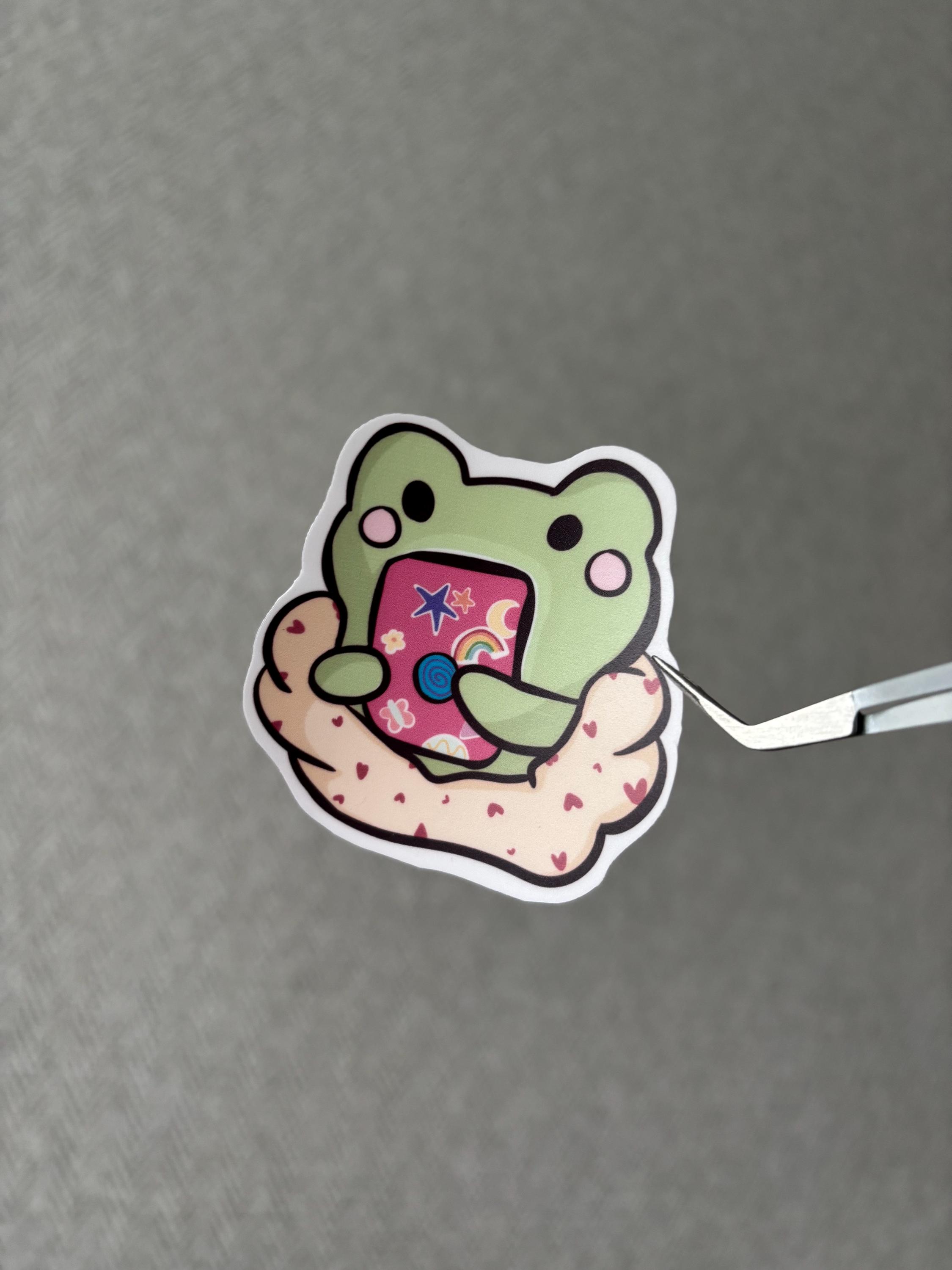 Kawaii Frog Sticker: Hand-drawn Waterproof Vinyl Decal - Etsy