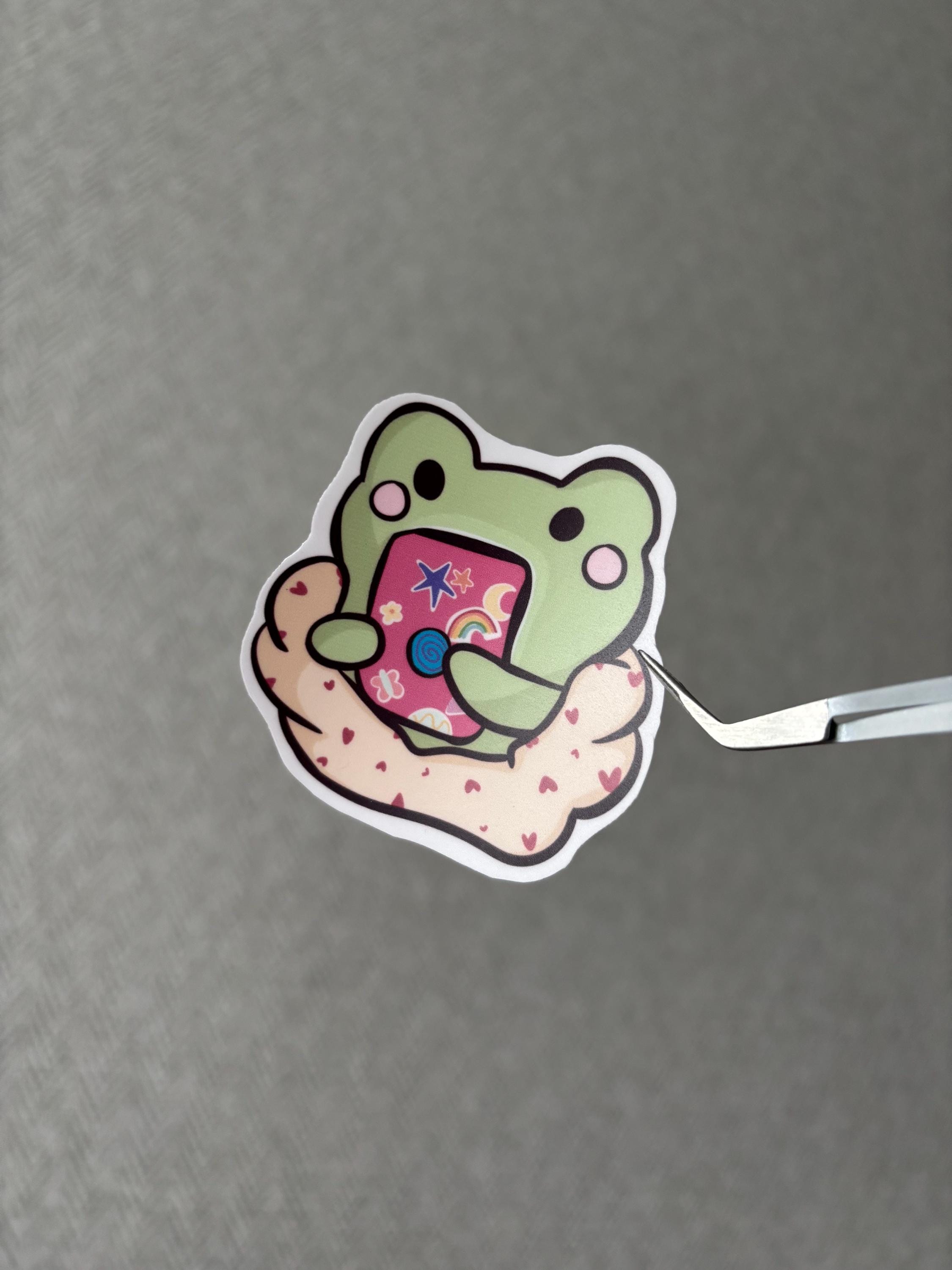 Kawaii Frog Sticker: Hand-drawn Waterproof Vinyl Decal - Etsy