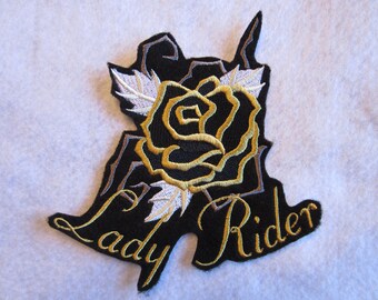 Embroidered Lady Rider Iron On Patch Biker Patch Motorcycle | Etsy