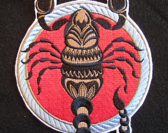 Scorpio Embroidered Iron On Patch, Horoscope Patch, Scorpio Patch, Scorpio Applique, Zodiac Scorpio Sign
