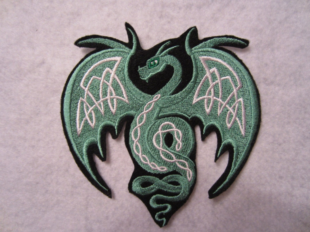 Embroidered Flying Dragon, Winged Dragon, Iron on Dragon Patch, Iron on