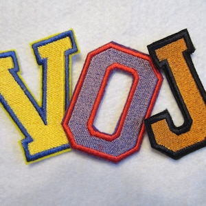 Embroidered Varsity Iron On Letters, School Letters, Varsity Letters, Sports Team Letters, Iron On Patch, Letter Patches
