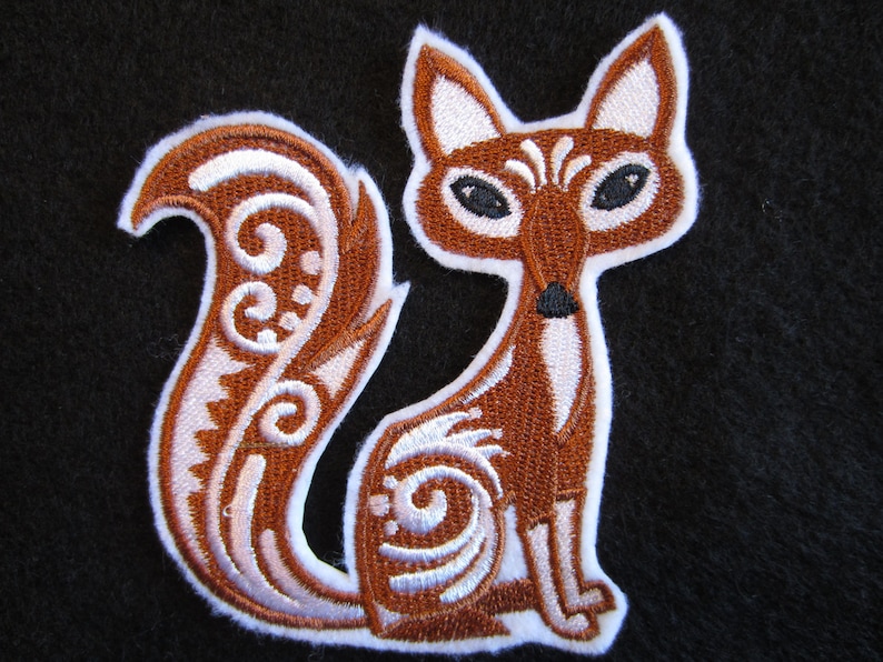 Fox Patch Fox Embroidered Fox Embroidered Applique Embroidered Fox Iron On Patch Fox Applique Iron On Fox